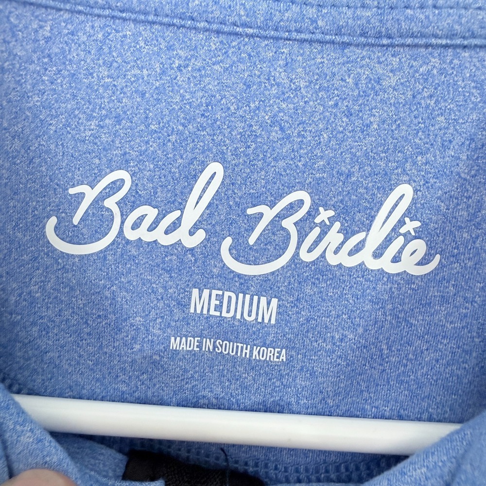 Bad Birdie 1/4 Zip Pullover Mens M Blue Performance Gray Hawk Golf Club - Picture 3 of 12